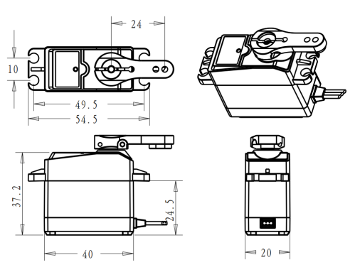 Coreless DS3225 PROMG Robot Servo