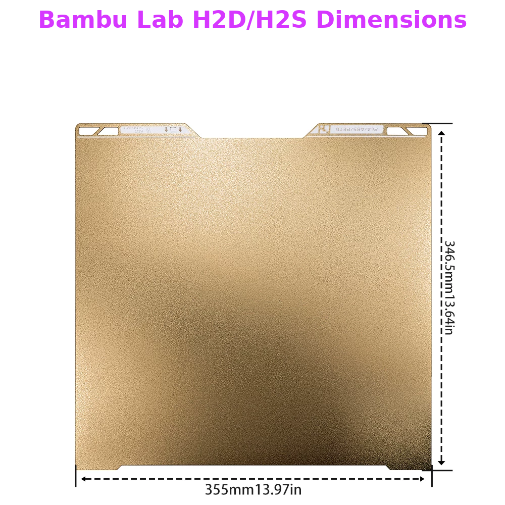 Textured PEI Magnetic Thick Steel Build Plate for Bambu Lab H2D/A1 mini/X1/P1/P2S/A2L 3D Printer Heated Bed