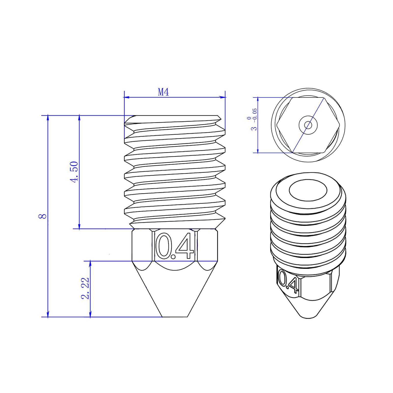 Bambu Lab H2D/P2S/A1/A1 mini Removable Hardened Steel Nozzle Extruder Hotend HF High Flow 3D Printer Accessory