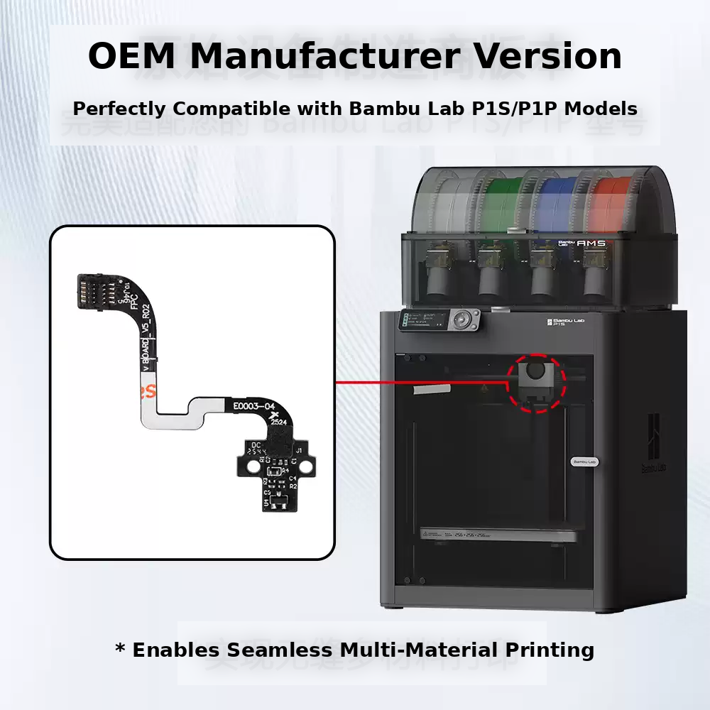 Bambu Lab X1/P1/A1 Extruder PCB Board with Ribbon Cable Hall Switch Board Assembly Sensor 3D Printer Accessory