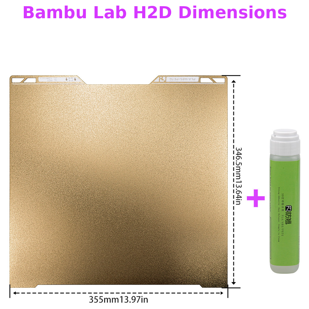 Textured PEI Magnetic Thick Steel Build Plate for Bambu Lab H2D/A1 mini/X1/P1/P2S/A2L 3D Printer Heated Bed