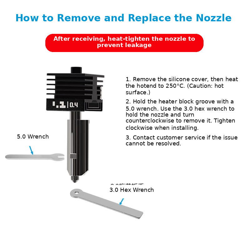 Bambu Lab H2D/P2S/A1/A1 mini Removable Hardened Steel Nozzle Extruder Hotend HF High Flow 3D Printer Accessory