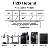 Bambu Lab H2D/P2S/A1/A1 mini Removable Hardened Steel Nozzle Extruder Hotend HF High Flow 3D Printer Accessory