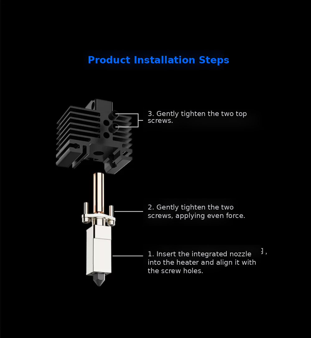 Bambu Lab TZ 2.0 P1S/P1P/X1C Extruder Hotend with Hardened Steel Nozzle Cooling Fan Kit Accessories