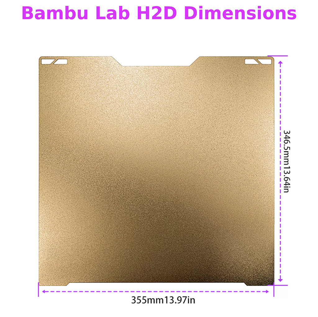Textured PEI Magnetic Thick Steel Build Plate for Bambu Lab H2D/A1 mini/X1/P1/P2S/A2L 3D Printer Heated Bed