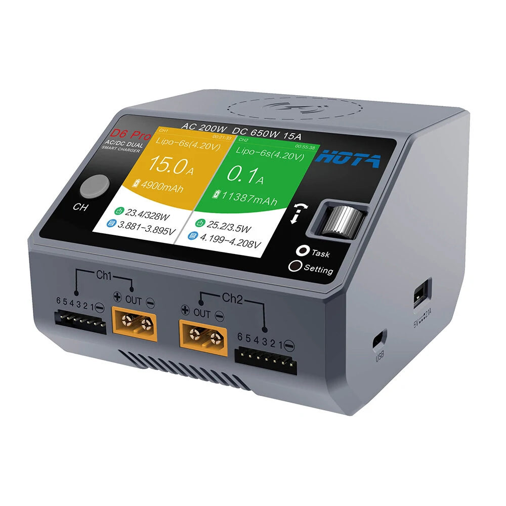 D6 Pro AC/DC Dual Channel Smart Charger